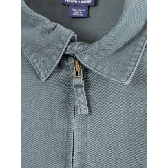 Vintage Chaps Ralph Lauren Mens XXL Green Jacket Embroidered Crest Logo Full Zip - Picture 6 of 13